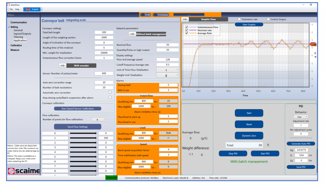 Logiciel eNodView pour transmetteur de pesage SCAIME eNod4