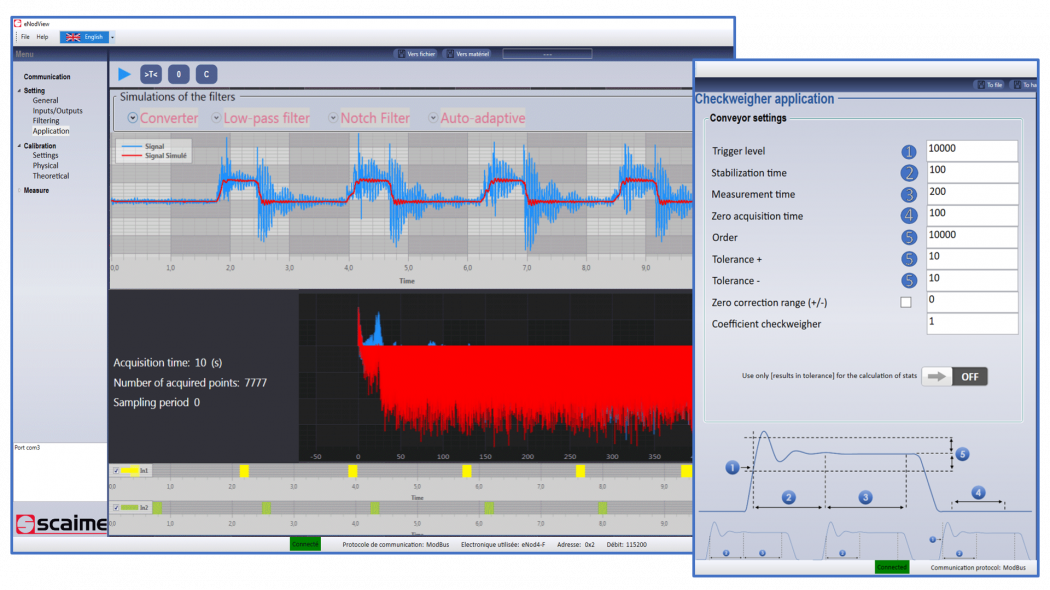 SCAIME eNodView logiciel pour paramétrage capteur DVX